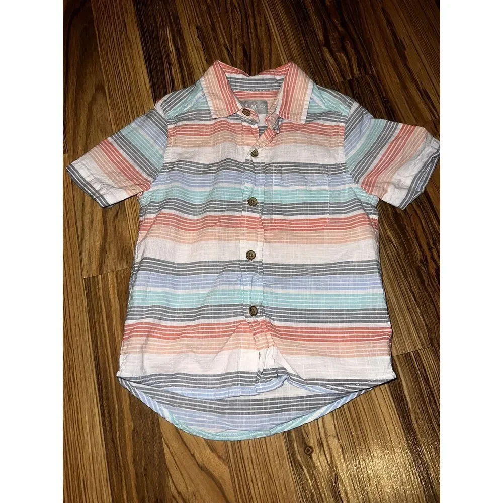 The Children's Place TCP Boys Button Down Shirts‎ Sz 4 Lot of 2